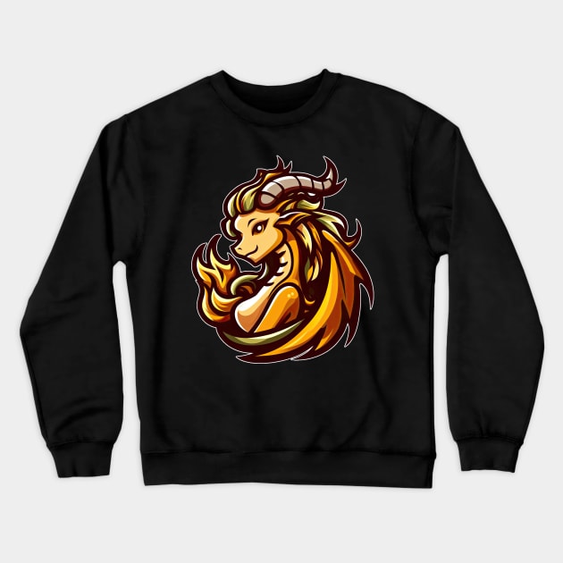 Lady Fire Dragon Crewneck Sweatshirt by Shopping Dragons